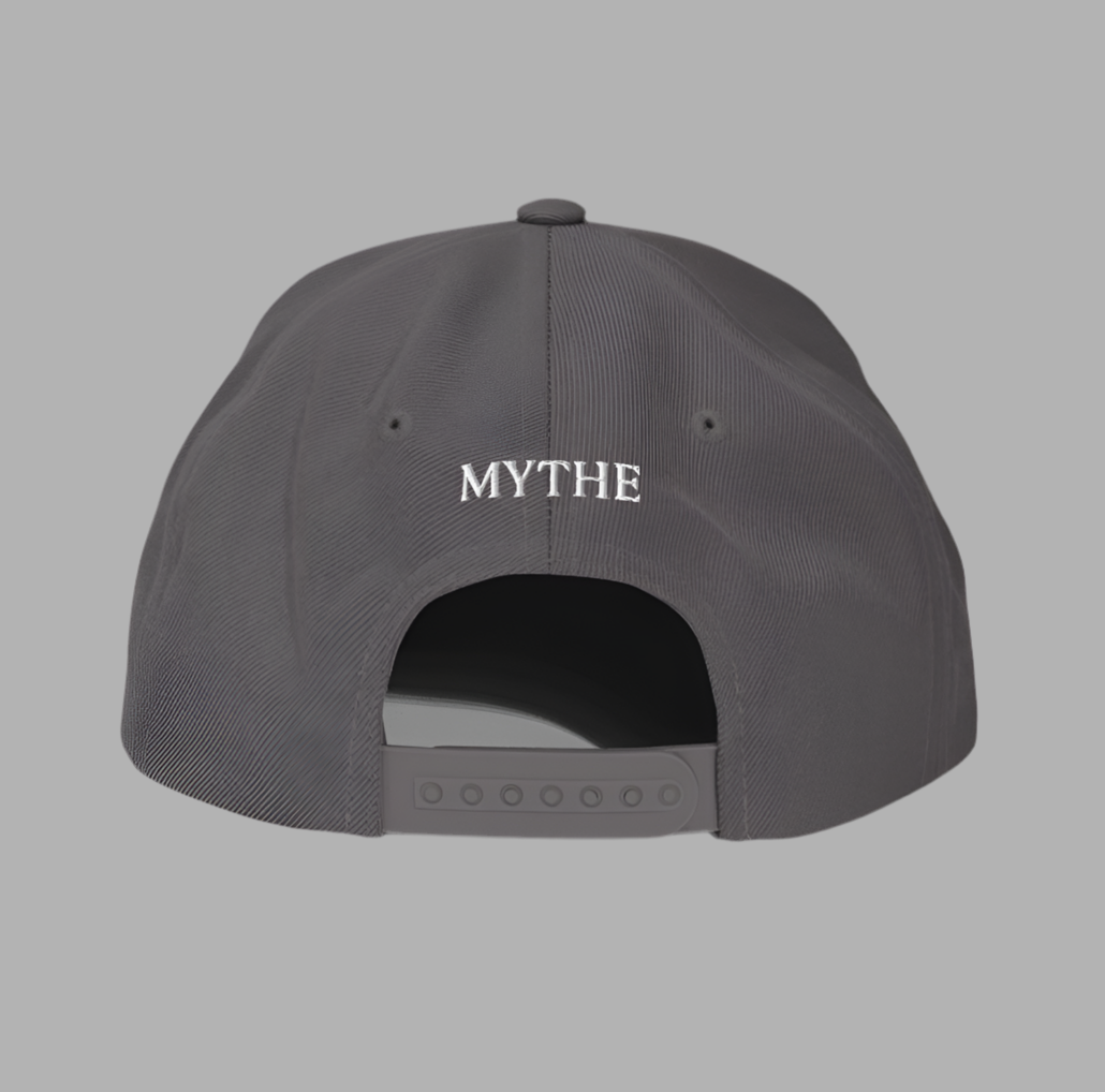 Casquette “Mythe” Grise unisex — style Snapback brodé
