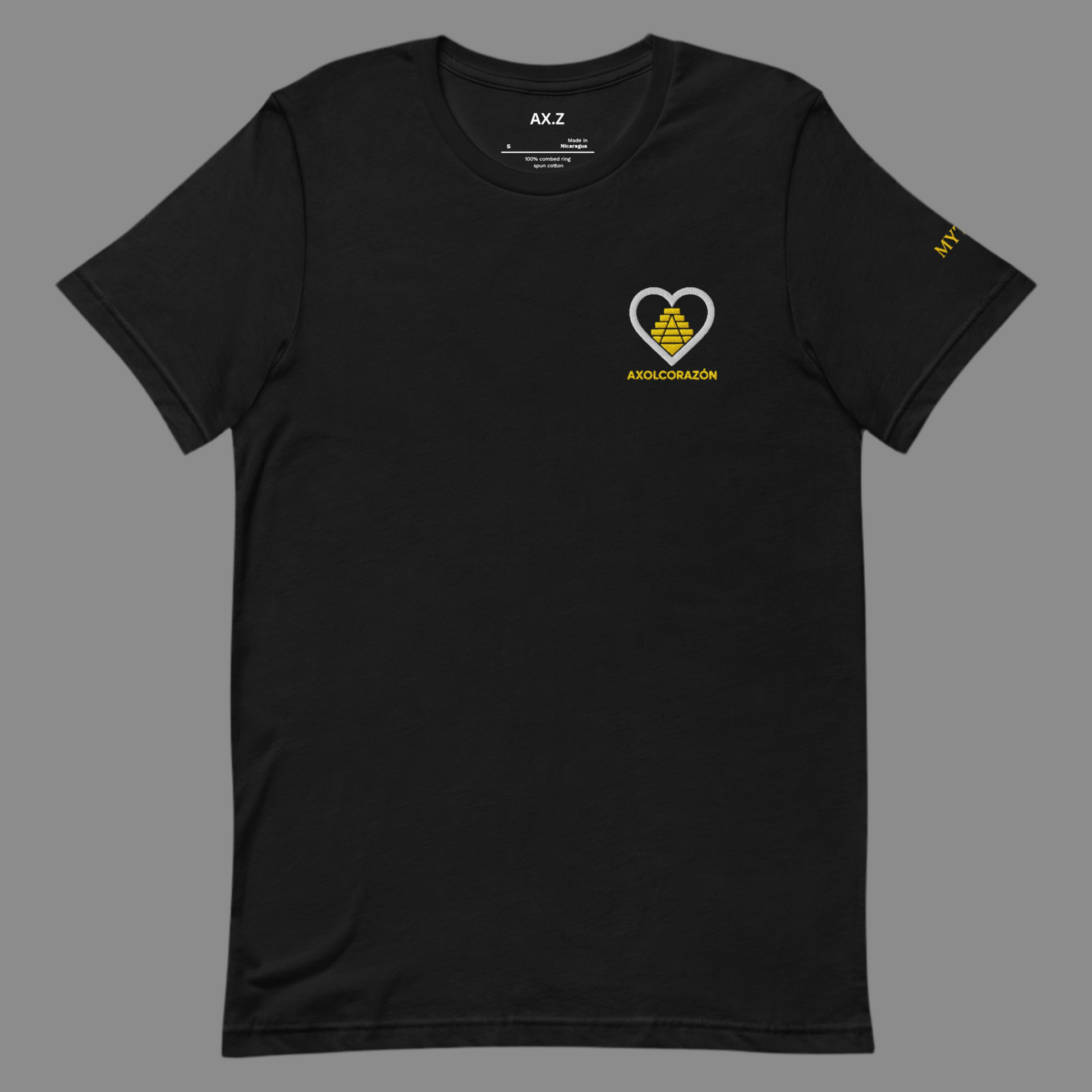 T-shirt “Totem” Noir Unisex — Axolcorazon brodé
